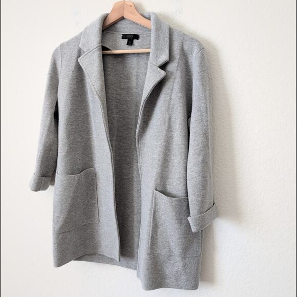 J. CREW Sophie Open Front Sweater Blazer Heather Gray Size XS Womens Excellent - Picture 5 of 12